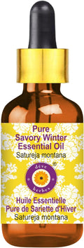 dève herbes Savory Winter Essential Oil (Satureja Montana) with Glass Dropper | Pure | Non-Sticky | Non-Greasy | Lightweight | Men & Women | All Skin Types | Steam Distilled 15ml (0.5 oz)
