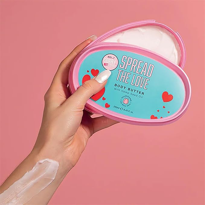 So...?…? Sorry Not Sorry Spread The Love Body Butter - Infused with Hemp Seed Oil and Almond Scent - Reviving, Nourishing Body Lotion for Women - 8.45 oz (Pack of 2)