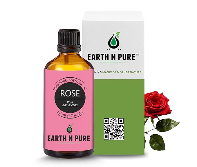 Earth N Pure Rose (Gulab Oil) Essential Oil Natural and Therapeutic 50 ml