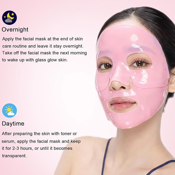 Salmon DNA PDRN Collagen Jelly Gel Mask,Overnight Face Mask,Hydrogel Mask with Niacinamide, Peptide for Glass Glow Skin - Elasticity, Hydrating, Firming,Plump,Fine Lines,Skincare 5ea Mothers Day Gifts