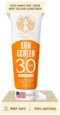 Eat My Face Tinted Beef Tallow Sunscreen SPF 30 – No White Cast, Natural Glow | Reef Safe Mineral Zinc Oxide | Water Resistant Sun Protection for Face & Body, 4 oz