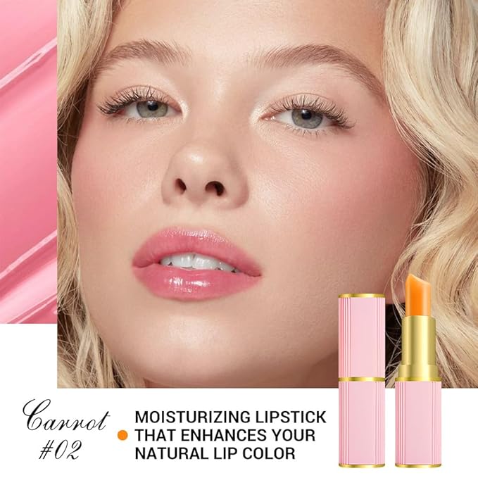 BINGBRUSH Carrot Color Changing Lipstick, Long Lasting Moisturizing Lipstick, Hydrating Lip Color for Dry Lips, Vegan & Cruelty-Free (Cherry)