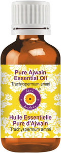 Deve Herbes Pure Ajwain Essential Oil (Trachyspermum ammi) Steam Distilled 10ml (0.33 oz)