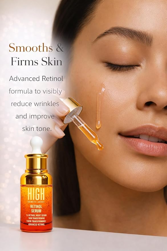 HIGH – Elixir Quartet Face Serum Set – Vitamin C, Retinol, Hyaluronic Acid & Niacinamide – Complete Daily Skincare Routine