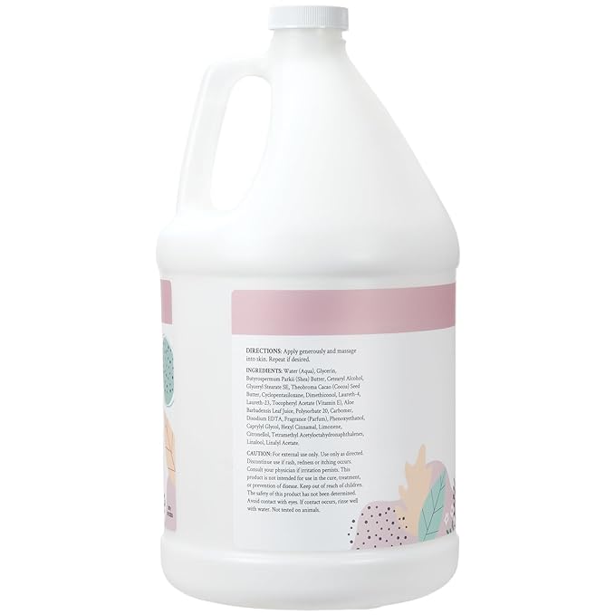 Ginger Lily Farms Botanicals Soothing Butter Lotion for Dry Skin, 100% Vegan & Cruelty-Free, Whispering Rose Scent, 1 Gallon (128 fl oz) Refill