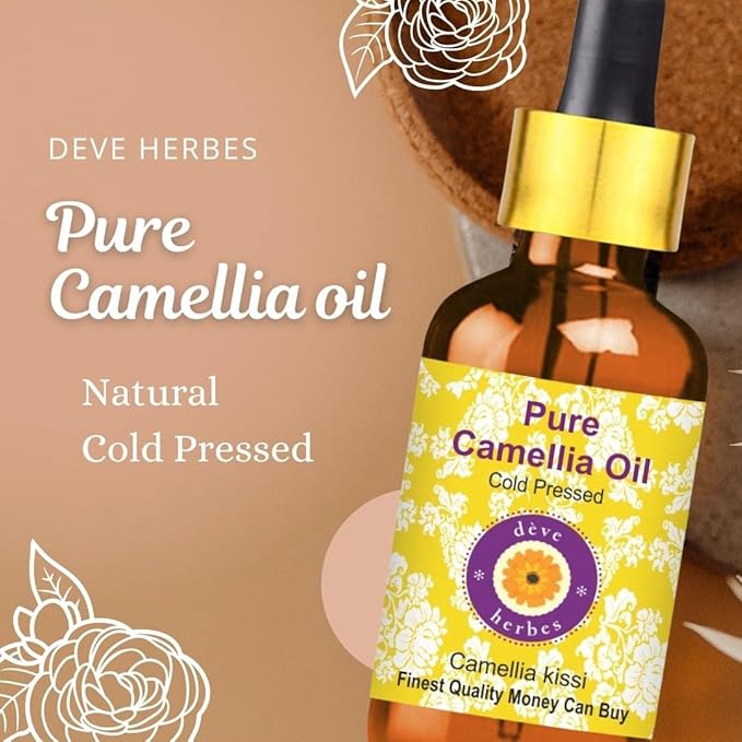 Deve Herbes Pure Camellia Oil (Camellia kissi) Cold Pressed 10ml (0.33 oz)