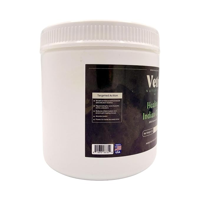 vetr Naturals Healing Indian Clay - Organic Natural Bentonite Clay 1 lb - Deep Pore Cleansing Facial, Hair & Body Mask - 100% Pure Calcium Bentonite for Detox & Skin Care