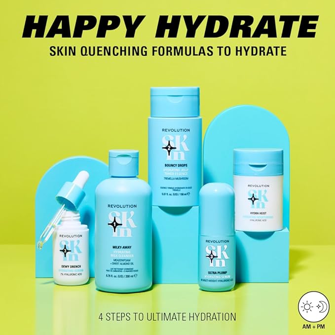Revolution Skin, Dewy Drench 2% Hyaluronic Acid Hydrating Face Serum, Lightweight Formula & Plumps Skin, Vegan & Cruelty-Free, 1.01 fl oz