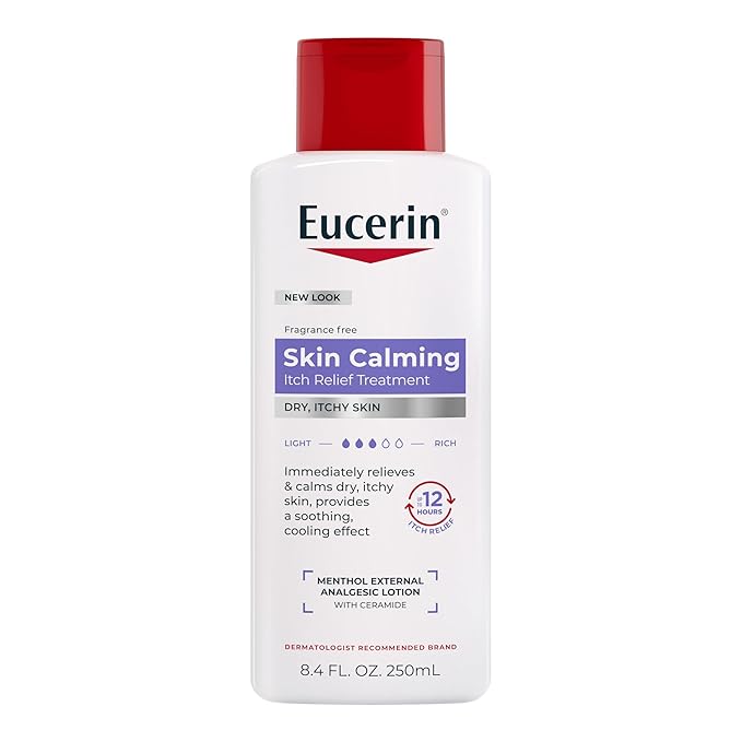 Eucerin Itch Relief Intensive Calming Lotion, Itch-Relieving Lotion for Sensitive Dry Skin, 8.4 Fl Oz Bottle
