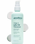 goodness 3 in 1 Jelly Oil Cleanser – Makeup Remover & Hydrating Oil Cleanser with Hyaluronic Acid – Waterproof Makeup Remover for Face – Vegan, Fragrance Free – 5 fl oz