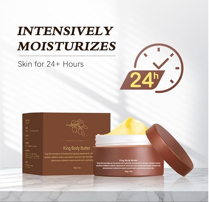 Men's Skin - Nourishing Body Butter with Warm Scent, Organic Jojoba Oil, Shea & Mango Butter - All Skin Types
