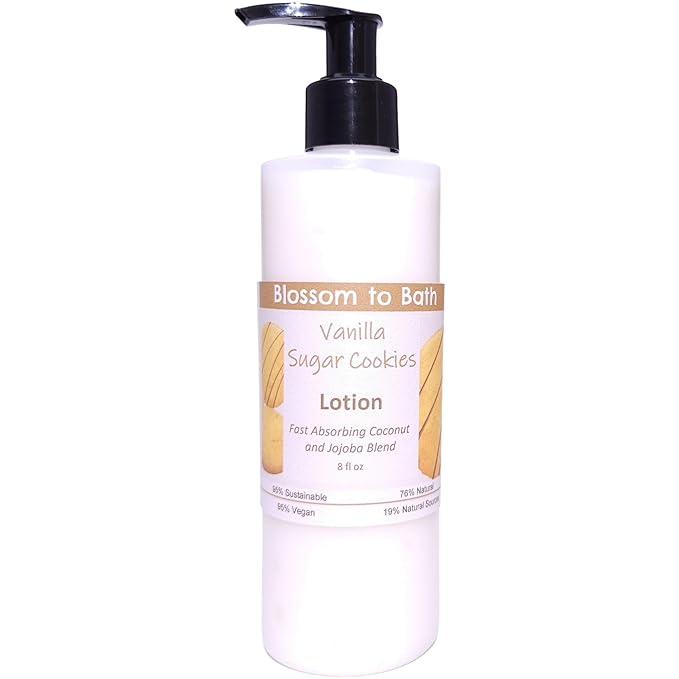 Blossom to Bath Vanilla Sugar Cookies Lotion (8 Ounce) - Signature Fragrance - Absorbs Quickly with a Mouth Watering Bakery Scent