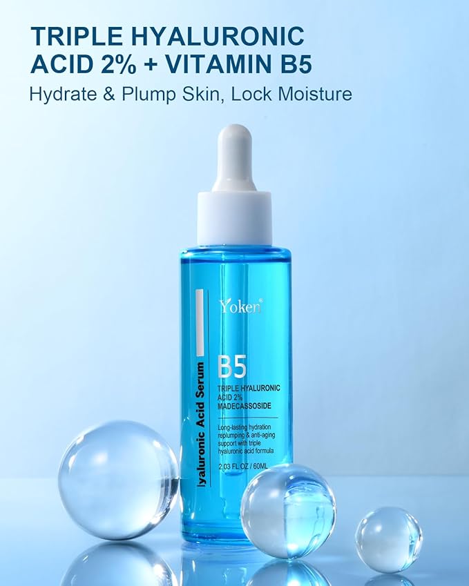 PU PLANTO B5 Hyaluronic Acid Serum for Face 2oz - Triple Pure Hyaluronic Acid 2% with Vitamin B5, Anti-aging Facial Serum for Fine Lines & Wrinkles, Hydrating Serum Dry Skin Moisturizer Fragrance Free