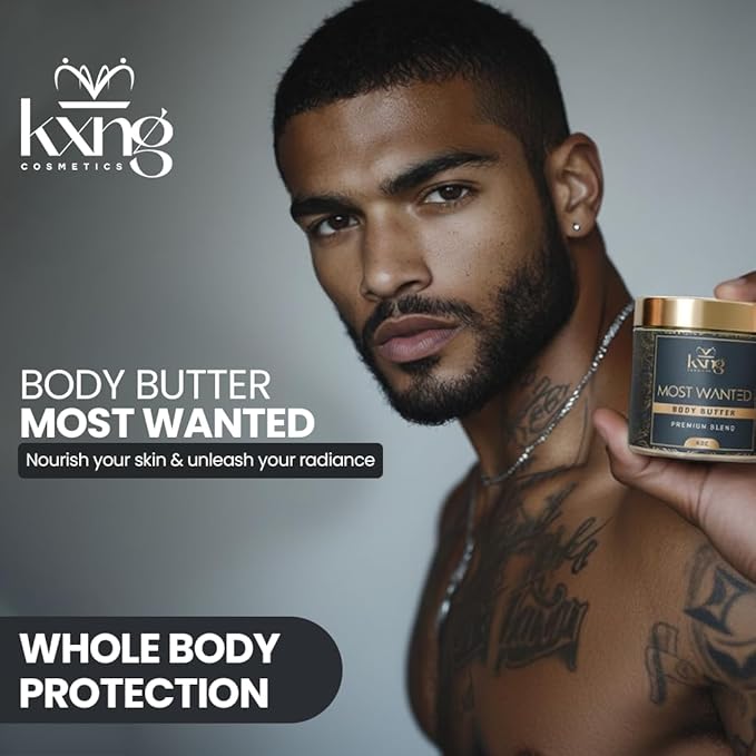 KXNG Cosmetics Shea Body Butter Cream – 4oz | Organic Body Butter for Men & Women with Raw Shea, Cocoa, Mango & Coconut Oil | Moisturizing Cream for All Skin Types – Most Wanted