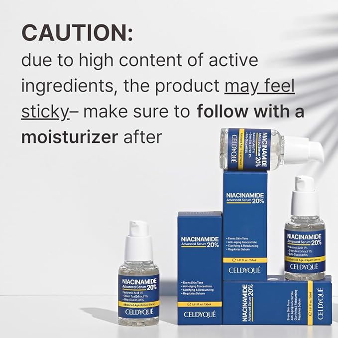 Niacinamide 20% + Hyaluronic Acid 1% Serum for Face w/Green Tea Extract - Pore Minimizer, Even Skin Tone, Fine Line Vitamin B3 Beta-Glucan Korean Skincare