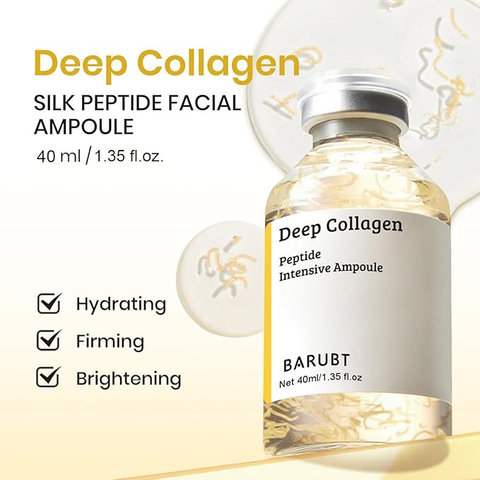Silk Peptide Intensive Lifting Ampoule 40ml, Korean Anti-Aging Serum for Face with Collagen & 30 Peptide Complex, Skincare Serum for Smoother, Glowing Skin (2Pcs)
