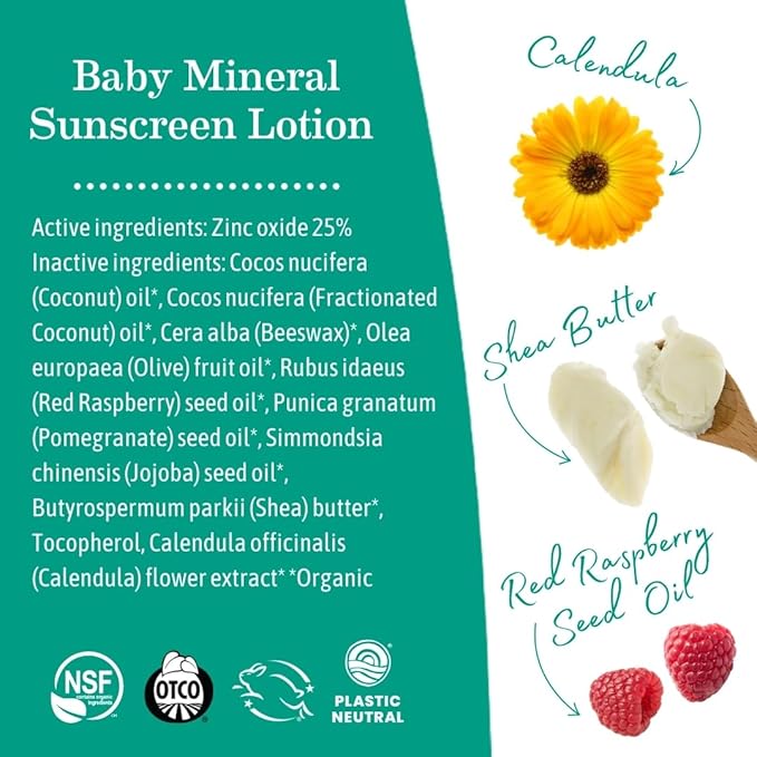 Earth Mama Baby Face Mineral Sunscreen Stick & Lotion Set, SPF 40 | Non-Nano Zinc, Contains Organic Cocoa Butter, Shea Butter, Aloe & Calendula | Babies, Kids & Family