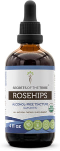 Secrets of the Tribe Rosehips USDA Organic | Alcohol-Free Extract, High-Potency Herbal Drops | Made from 100% Certified Organic Rosehips (Rosa spp.) Dried Fruit (4 oz)