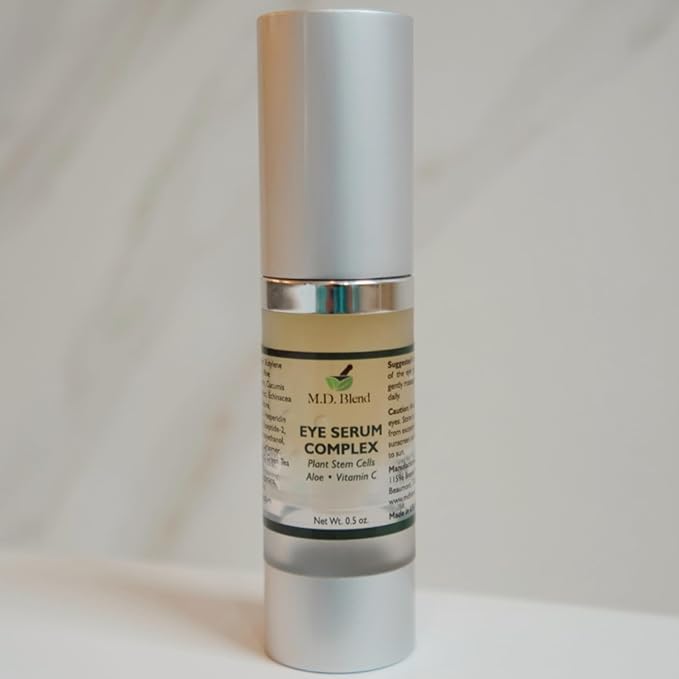 Advanced Plant Stem Cell Eye Serum, Aloe & Vitamin C, Hydrating & Brightening Eye Care Treatment, Smooths Fine Lines, Firms Delicate Skin Beauty, Fast-Absorbing Formula, Airless Pump, 15 ml