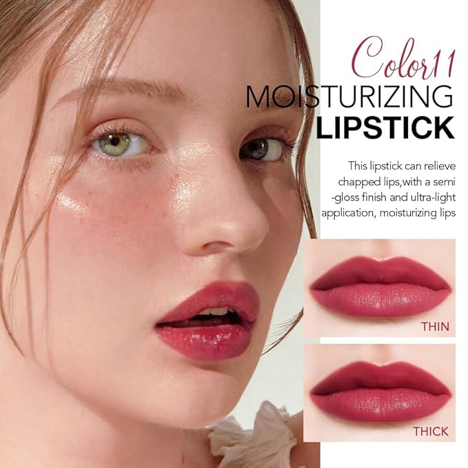 Mauve Nude Tinted Lip Balm, Hydrating Sheer Soft Matte Finish Lipstick for Women, Creamy Natural Color Lip Tint Balm Lightweight And Non-greasy Lip Glow Long Lasting Waterproof for Dry Lips 11#