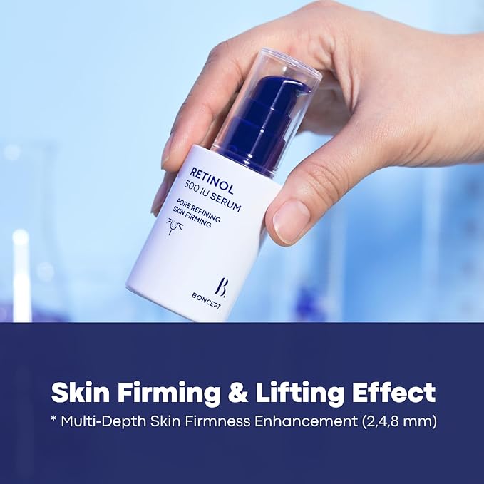 Retinol 500 IU Serum – Korean Skin care for Anti aging, Pore care, Wrinkle, Lifting for All Skin Types with Bakuchiol, Squalane, Hyaluronic Acid | 1.01 fl. oz. / 30 ml