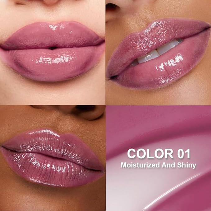 Summer Lip Butter Lip Balm Glow Reviver Lip Gloss, Melting Lip Serum, Ultra-Hydrating Natural Vegan Lip Balm, Sheer-Tinted Shine & Hydration, Soothes & Softens Dry Lips (Light Purple)