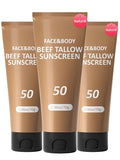 Beef Tallow Sunscreen, Sunscreen for Face, Natural Reef Safe Sunblock for Face Body, Non Greasy Clean Travel Sun Screen Sunblock for Sunmmer Outdoor Travel, 3 Packs