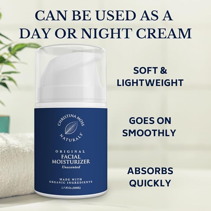 Christina Moss Naturals Original Moisturizer, Natural and Organic Ingredients, Gentle, No Toxic Chemicals