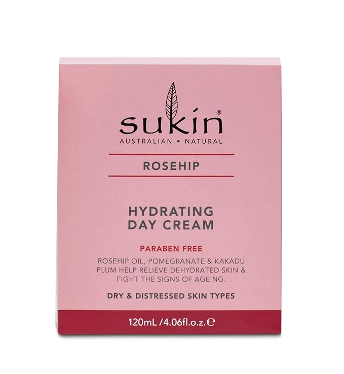 Sukin - Rosehip Hydrating Day Cream, Hydrate & Revitalize Skin, 4.06 fl oz 120 mL