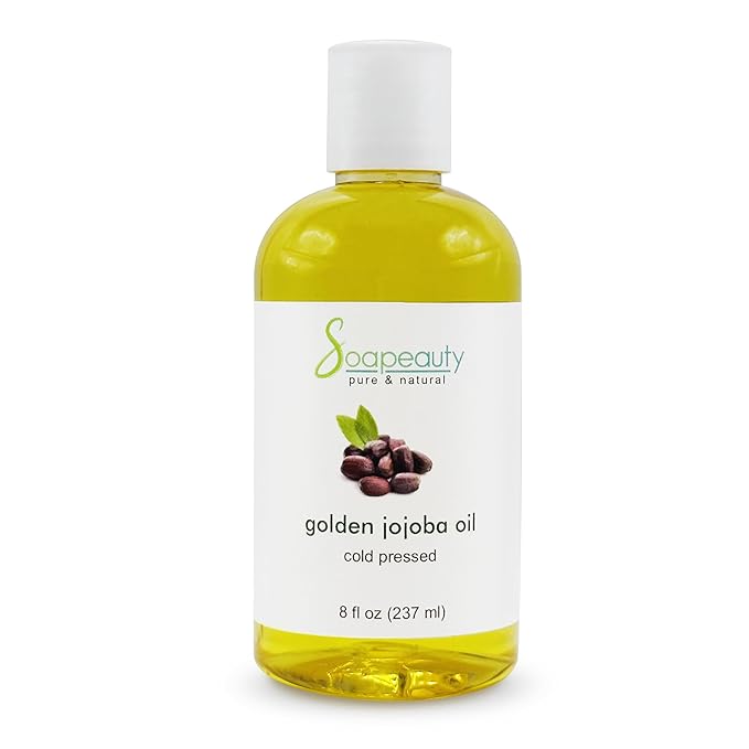 Soapeauty Golden Jojoba Oil | 100% Pure & Natural | Unrefined, Cold Pressed, Hexane Free | Moisturizing Oil for Skin, Face, Hair & Nails | 8 fl oz