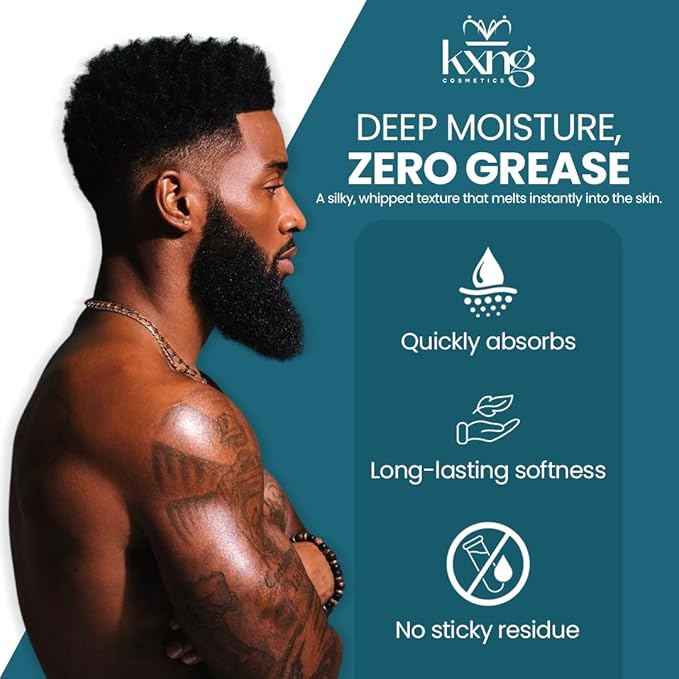 KXNG Cosmetics Whipped Organic Shea Body Butter – 4oz | Cruelty-Free Body Butter for Men & Women with Shea, Cocoa & Coconut Oil | Lightweight Hydrating Cream for Hands, Feet & All Skin Types – Alpha