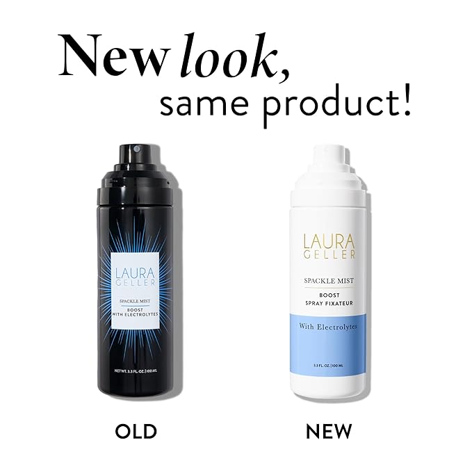 LAURA GELLER NEW YORK Spackle Mist Boost Setting Spray with Electrolytes - Long-Lasting Makeup Spray with Blue Light Protection - Dewy Skin Makeup Setting Spray (Pack of 2)