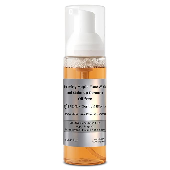 Epilynx Vegan Foaming Facial Cleanser - Makeup Remover Face Wash for Acne Prone, Dry, and Sensitive Skin - Oil-Free, Clean, and Soft Face Cleanser for Women and Men - 50ML 1.7 Fluid Ounce, Travel Size