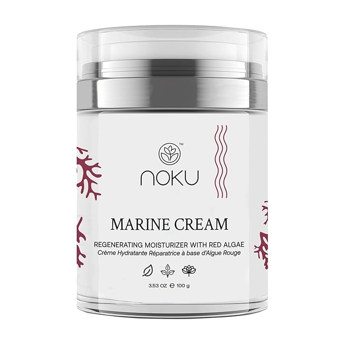 Noku Marine Cream 100ml – Ultra-Hydrating Anti-Aging Moisturizer for Men & Women | Red Algae, Vegan Collagen & Argireline Peptides | Airless Jar, Vegan, Cruelty-Free, EWG VERIFIED