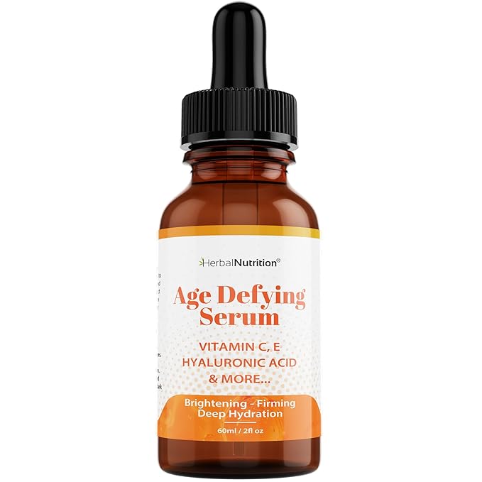 Age Defying Serum – Vitamin C & Hyaluronic Acid Facial Serum – Hydrating & Antioxidant Skincare with Aloe, Jojoba Oil & Botanical Extracts – 2 oz
