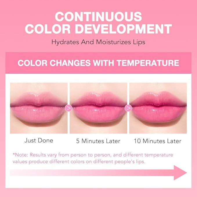 BINGBRUSH 8PCS Color Changing Lipstick Set, Moisturizing Long Lasting Waterproof Lipstick, Fruit Flavor Lip Tint Gloss, Hydrating Lip Color for Women