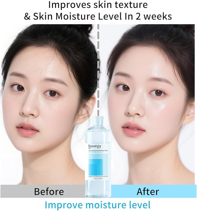 Hydro Moisture Essence Toner 500ml (16.9fl.oz) Deep Nourishing Facial Toner for Dry & Sensitive Skin, Korean Skincare Infused with Hyaluronic Acid, Panthenol, Salicylic Acid