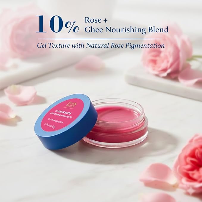 Blue Nectar Lip Tint Balm for Rosy Pink Tinted Lips | Natural Lip Tint for Dark Lips with Organic Ghee & Shea Butter | Long Lasting Lip Mosturizer (0.35 Oz)