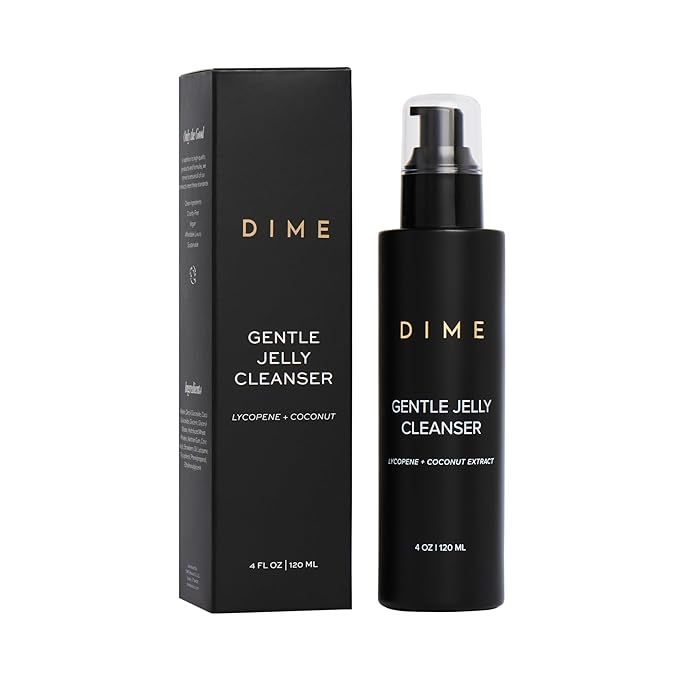 DIME Beauty Gentle Jelly Cleanser - Non-Foaming Hydrating Gel Face Wash and Makeup Remover with Vitamin E and Coconut, Sensitive and Oily Skin, Vegan, Cruelty-Free, 4 oz / 120 ml