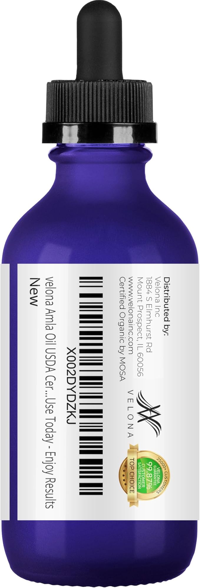 velona Amla Oil USDA Certified Organic - 2 Fl Oz | 100% Pure and Natural Carrier Oil | Extra Virgin, Unrefined, Cold Pressed