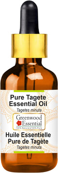 Greenwood Essential Tagete Essential Oil (Tagetes minuta) with Glass Dropper | Pure | Non-Sticky | Non-Greasy | Lightweight | Men & Women | All Skin Types | Steam Distilled 10ml (0.33 oz)