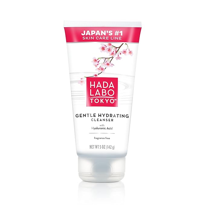 Hada Labo Tokyo Gentle Hydrating Foaming Facial Cleanser, Fragrance-Free Sensitive Skin Face Wash with Hyaluronic Acid and Conditioning Agents Soften Skin, Locks In Moisture, 5.0 Oz