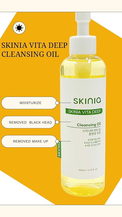 Vita deep Cleansing Oil for Face, Makeup Blackhead Remover, Korean Skin Care, 6.76 fl oz