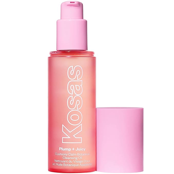 Kosas Plump + Juicy Cushiony Calm Botanical Cleansing Oil – Hydrating Makeup Remover for Sensitive Skin, Non-Greasy Oil Cleanser with Ceramides & Squalane for Soft, Soothed Skin