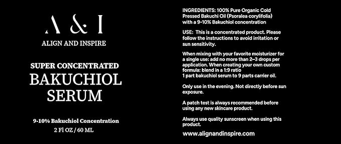 100% Pure, Cold Pressed, Bakuchiol Serum 2 oz, Plant-Based Natural Retinol Alternative
