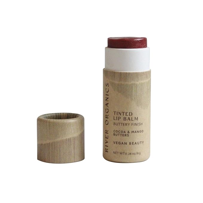 Tinted Lip Balm – Rouge | Vegan, Plastic-Free, Long-Lasting, Organic, Zero-Waste 0.28 OZ
