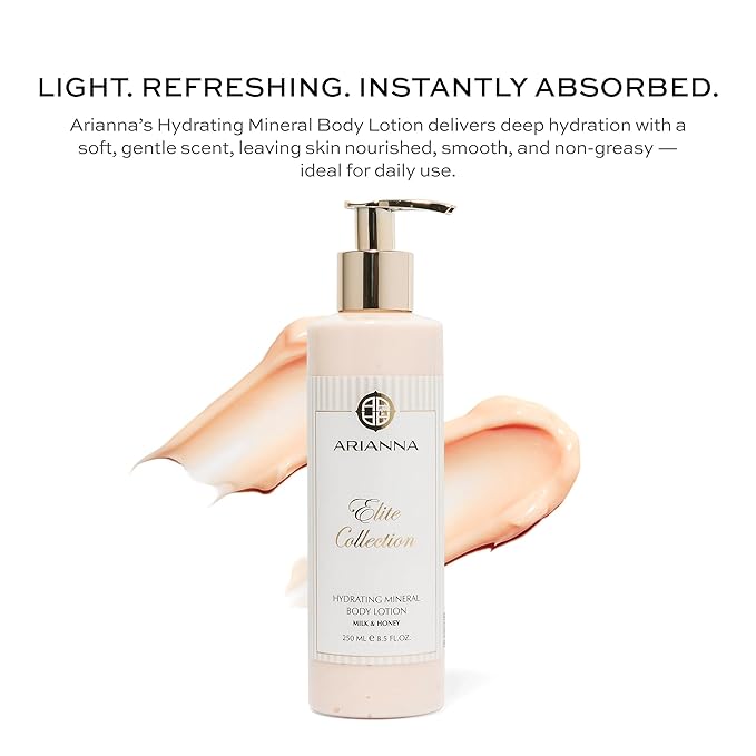 Hydrating Mineral Body Lotion Natual Water-Based not greasy Lotion Nurturing and Soothing Daily Lotion (Milk & Honey)