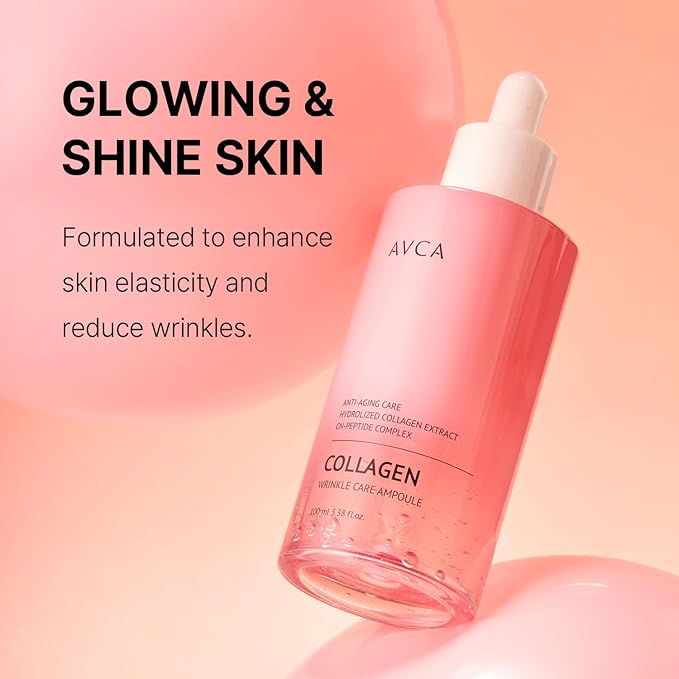 AVCA Collagen & Multi-Peptide Firming Serum 100ml (3.38 fl oz) – Elasticity-Boosting, Deep Hydration Facial Care | Korean Skincare