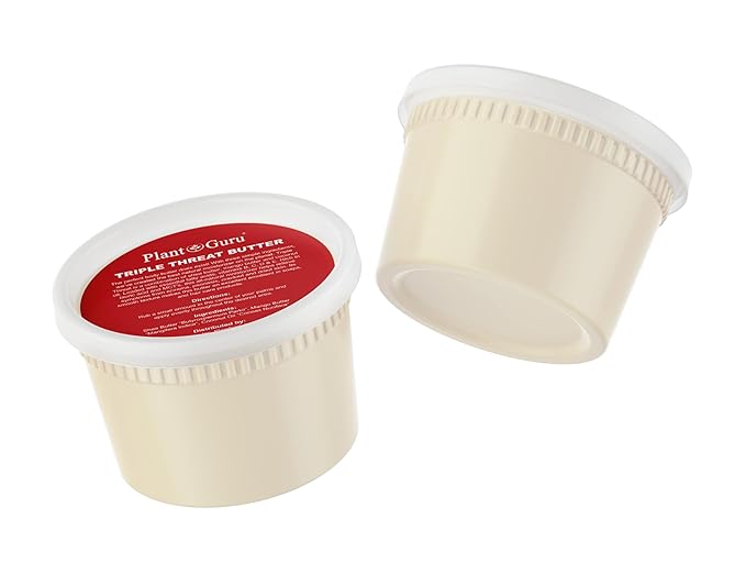 Plant Guru Triple Threat Body Butter 14 oz. - Blend of Shea, Mango & Coconut Oil - 100% Pure Natural Raw Unrefined Moisturizer For Dry Skin, Face And Hair. Great For Lip Balm and Soap Making