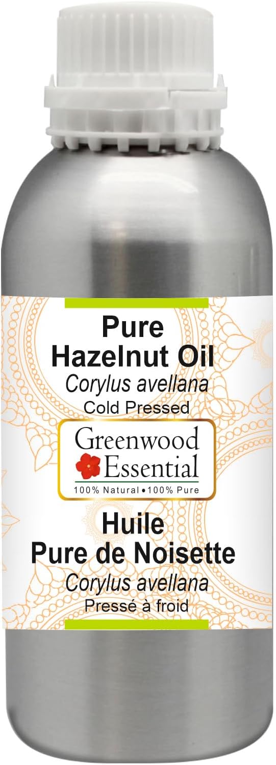 Greenwood Essential Pure Hazelnut Oil (Corylus avellana) Cold Pressed 300ml (10 oz)